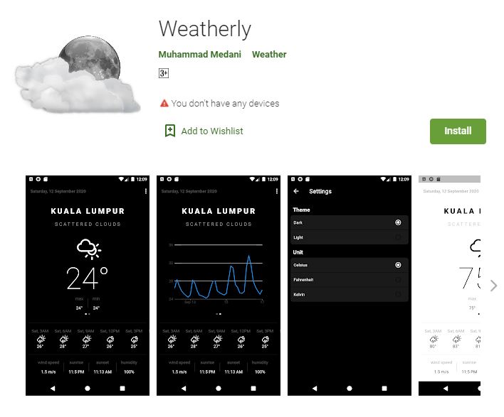 Screenshot of web app